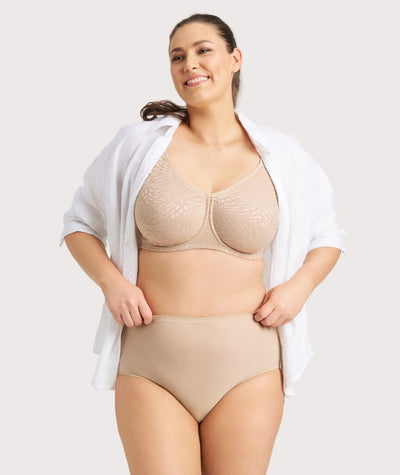 Ava & Audrey Millie Jacquard Mesh T-Shirt Underwire Bra - Nude