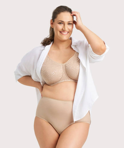 Ava & Audrey Millie Jacquard Mesh T-Shirt Underwire Bra - Nude