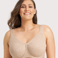Ava & Audrey Millie Jacquard Mesh T-Shirt Underwire Bra - Nude