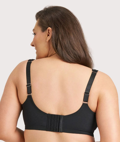 Ava & Audrey Millie Jacquard Mesh Wire-free Support Bra - Black