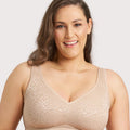 Ava & Audrey Millie Jacquard Mesh Wire-free Support Bra - Nude