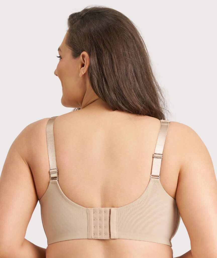 Ava & Audrey Millie Jacquard Mesh Wire-free Support Bra - Nude