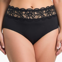 Ava & Audrey Tilly Microfibre & Lace Full Brief - Black