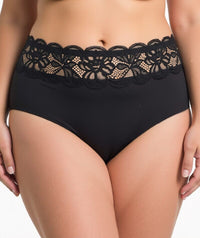 Ava & Audrey Tilly Microfibre & Lace Full Brief - Black