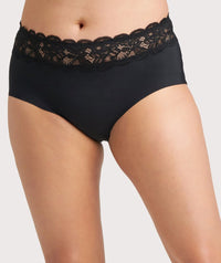 Ava & Audrey Tilly Microfibre & Lace Full Brief - Black