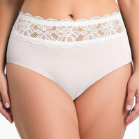 Ava & Audrey Tilly Microfibre & Lace Full Brief - White