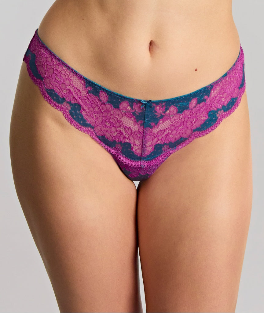Panache Clara Thong - Teal/Magenta