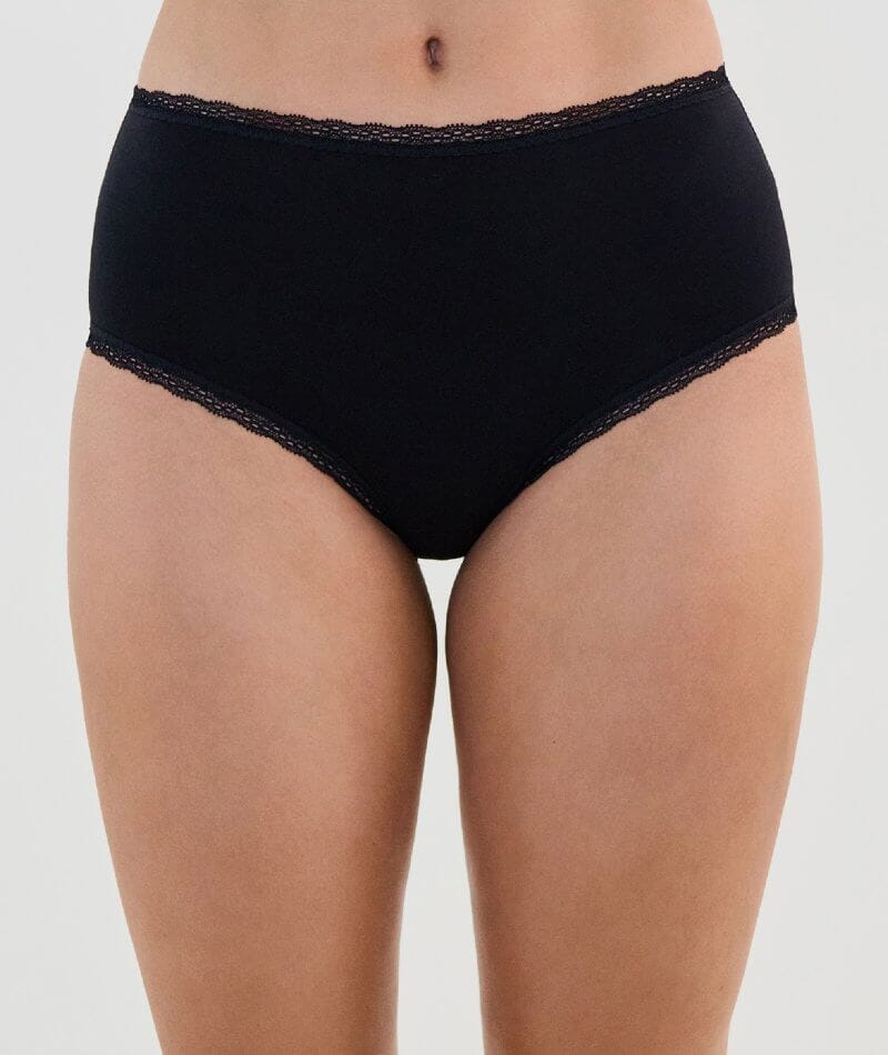 Bendon Stretch Cotton Full Brief - Black Knickers