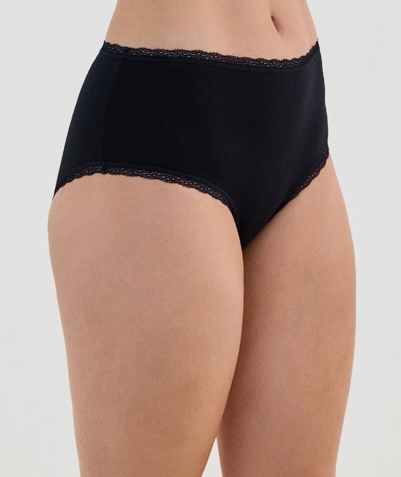 Bendon Stretch Cotton Full Brief - Black Knickers