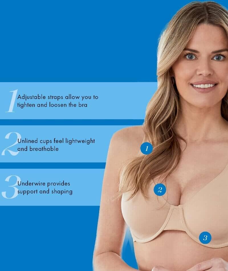 Bestform Unlined Cotton Stretch T-Shirt Bra with Underwire 3 Pack - Sand Bras