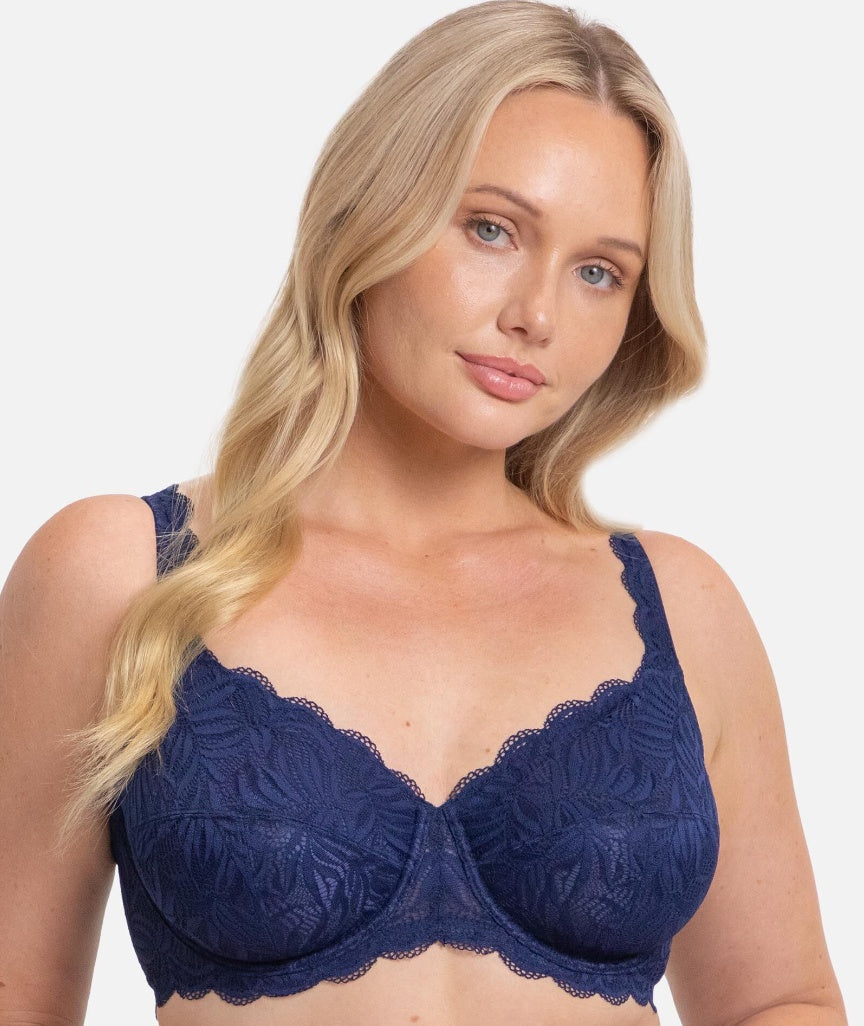 Triumph Essential Lace Balconette Bra - Navy Blue