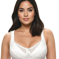 Exquisite Form Fully Wireless Full Coverage Comfort Lace Bra - White