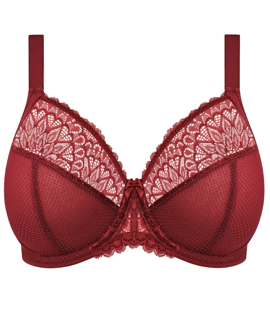 Elomi Tiernie Underwire Stretch Plunge Bra - Tibetan Red