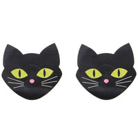 Curvy Cat Shaped Shine In The Dark Nipple Covers - Black