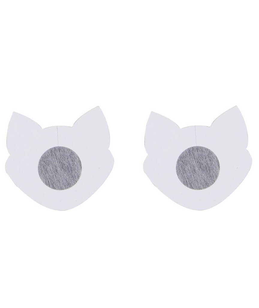 Curvy Cat Shaped Shine In The Dark Nipple Covers - Black