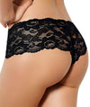 Curvy Floral Lace Brief - Black Knickers