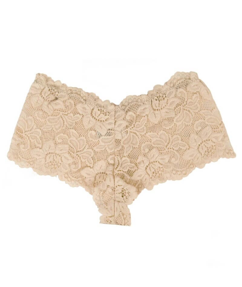 Curvy Floral Lace Brief - Nude Knickers