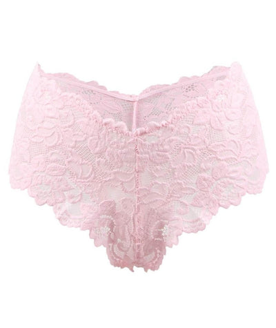 Curvy Floral Lace Brief - Pink