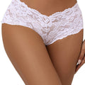 Curvy Floral Lace Brief - White