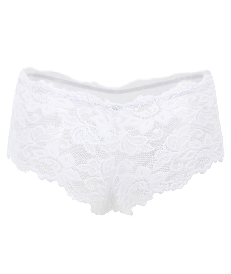 Curvy Floral Lace Brief - White Knickers