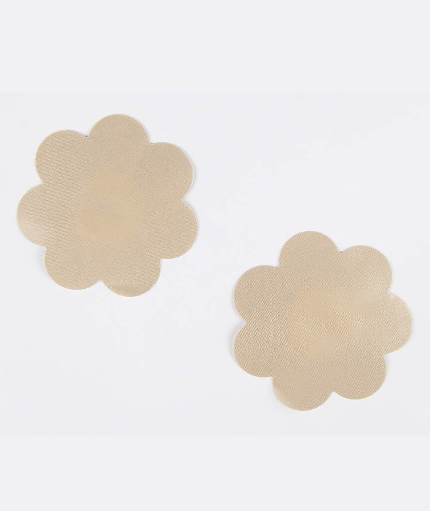Curvy Flower Nipple Covers - Nude