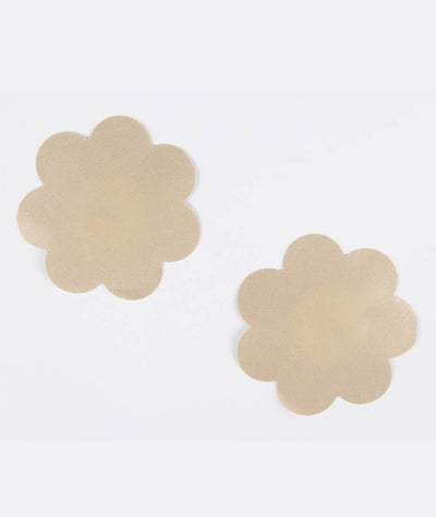 Curvy Flower Nipple Covers - Nude