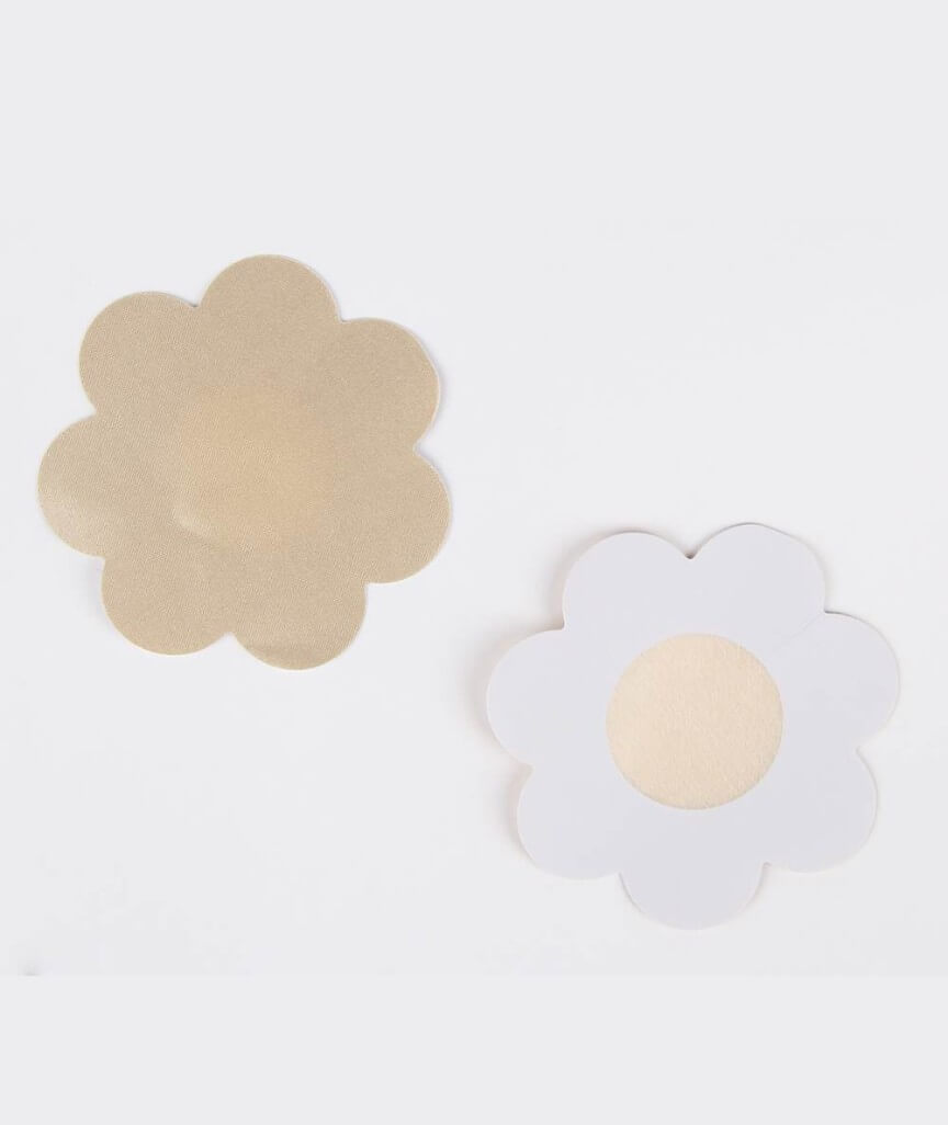 Curvy Flower Nipple Covers - Nude