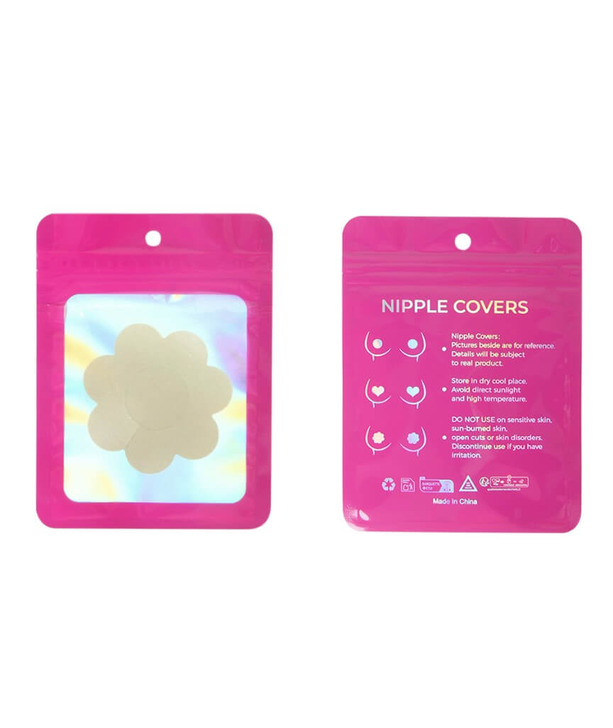 Curvy Flower Nipple Covers - Nude