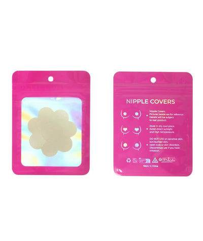 Curvy Flower Nipple Covers - Nude