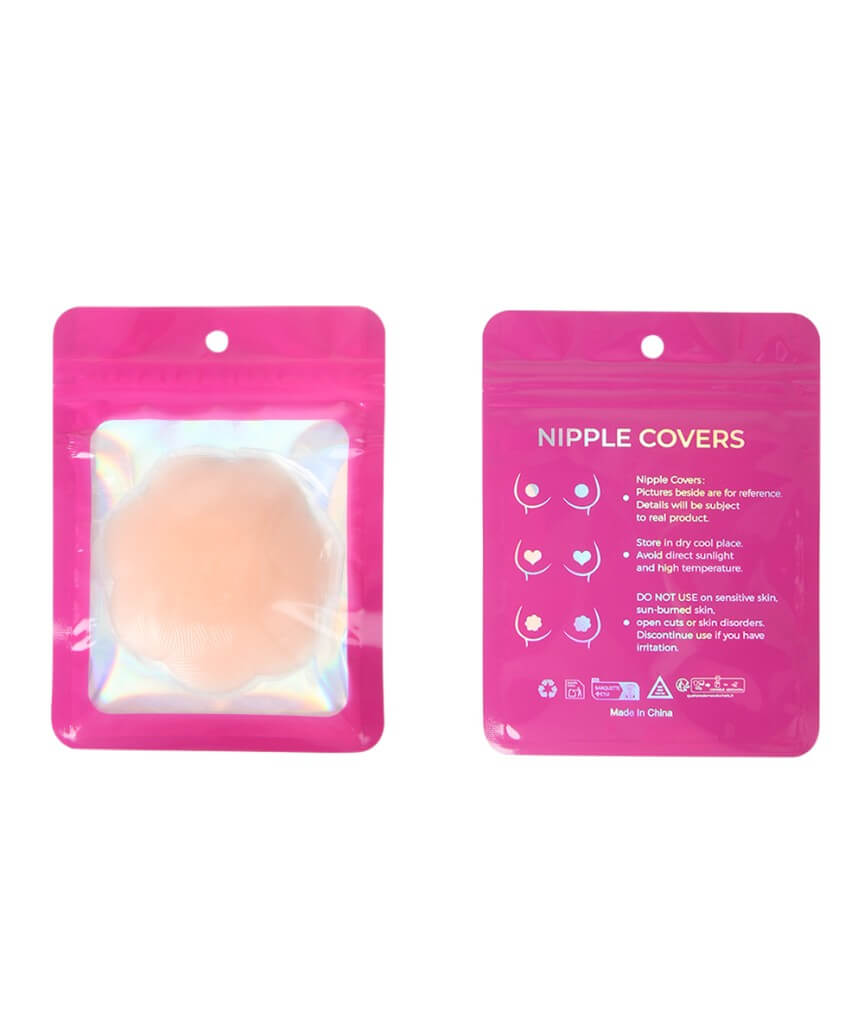 Curvy Flower Silicone Nipple Covers - Skin