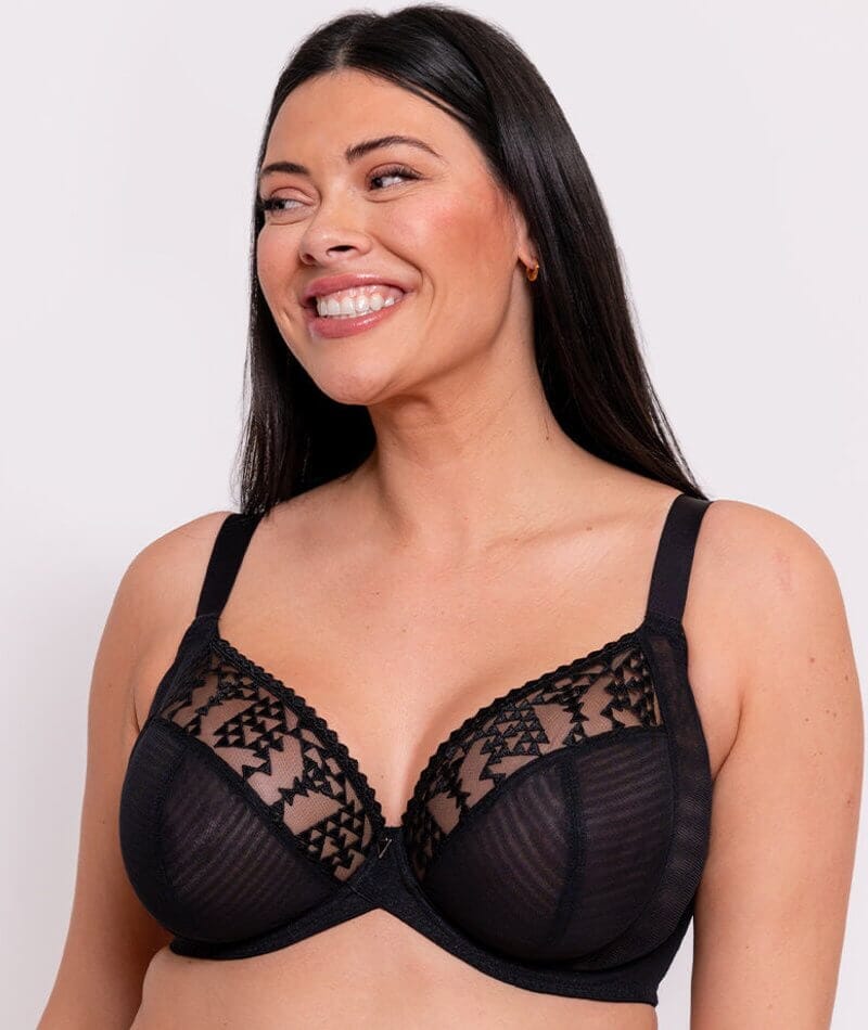 Katie. ランジェリー キャミ ブラック Curvy Kate Boost Bombshell Longline Padded Balcony Bra Black