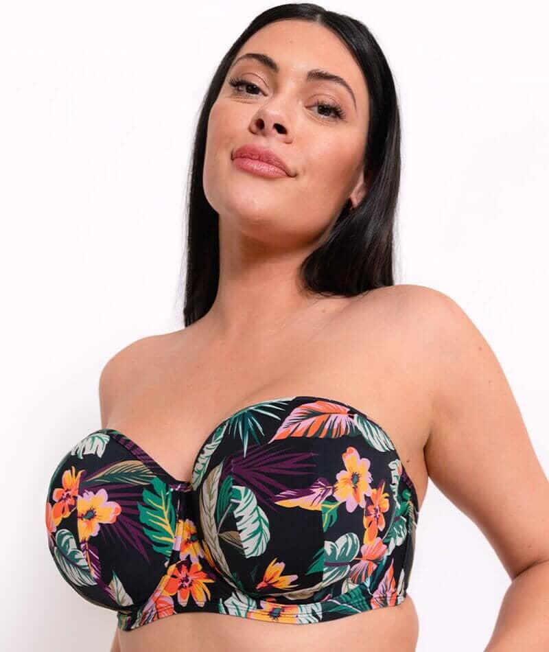 Curvy Kate Cuba Libre Bandeau Bikini Top - Print Mix Swim