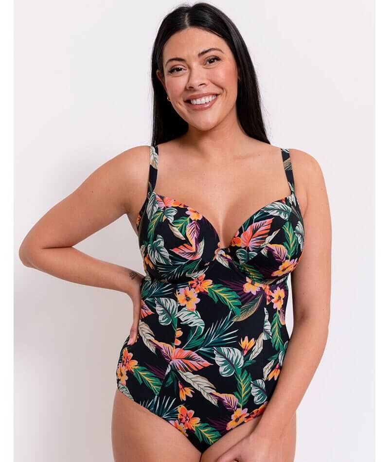 Curvy Kate Cuba Libre Padded Plunge Swimsuit - Print Mix Swim