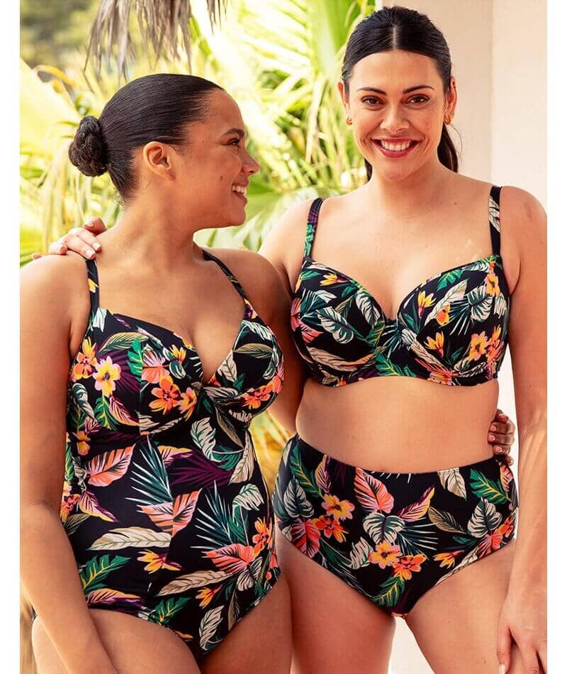 Curvy Kate Cuba Libre Padded Plunge Swimsuit - Print Mix Swim