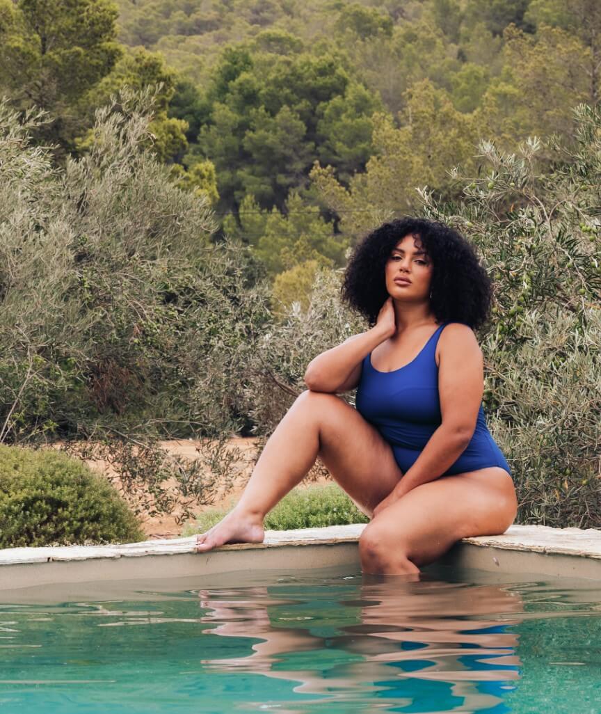 Curvy Kate Deep Dive Non-Wired Swimsuit - Cobalt Blue