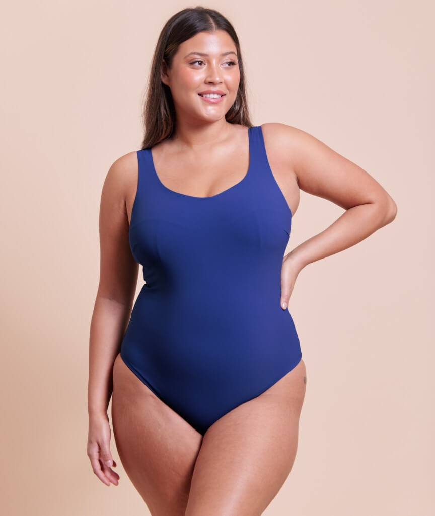 Curvy Kate Deep Dive Non-Wired Swimsuit - Cobalt Blue
