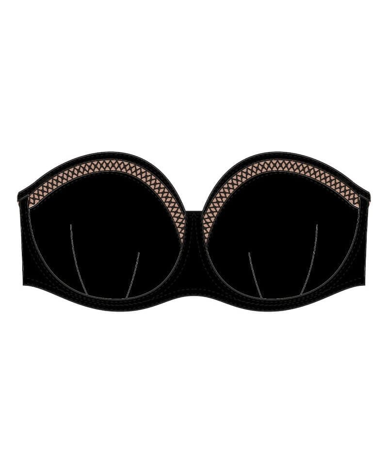 Curvy Kate First Class Bandeau Bikini Top - Black Swim 