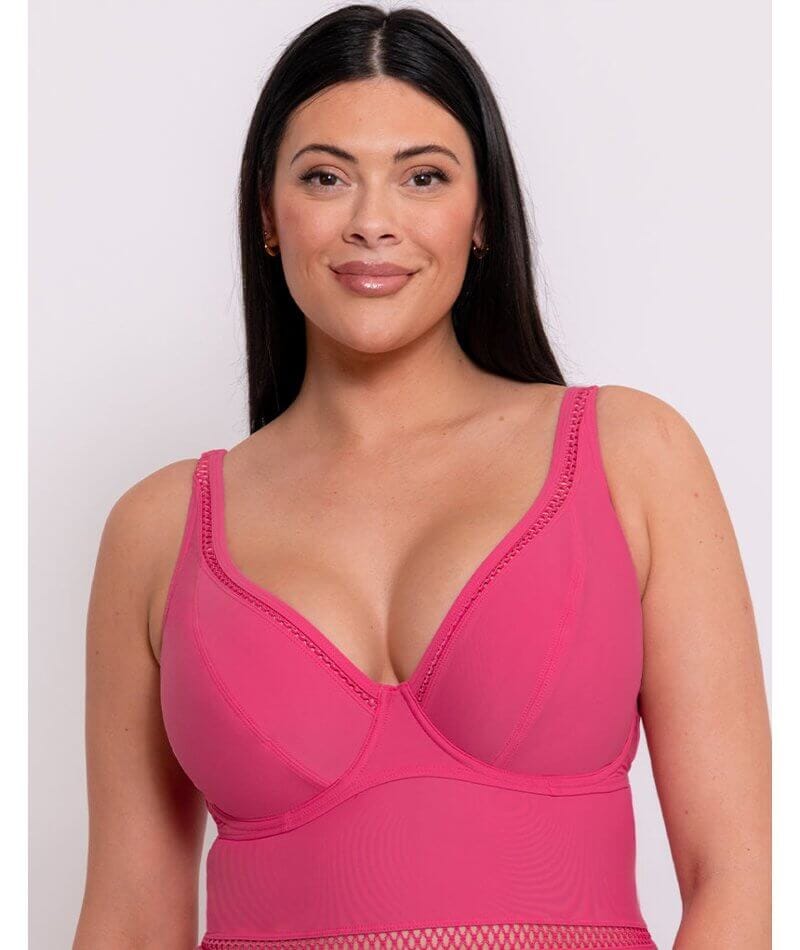 Curvy Kate First Class Plunge Swimsuit - Pink Swim