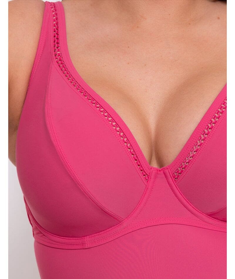 Curvy Kate First Class Plunge Swimsuit - Pink Swim