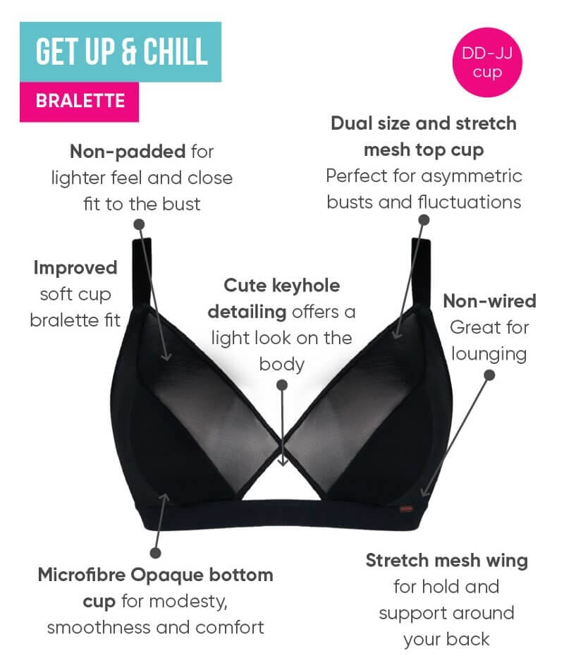 Curvy Kate Get Up and Chill Wire-free Bralette - Black Bras