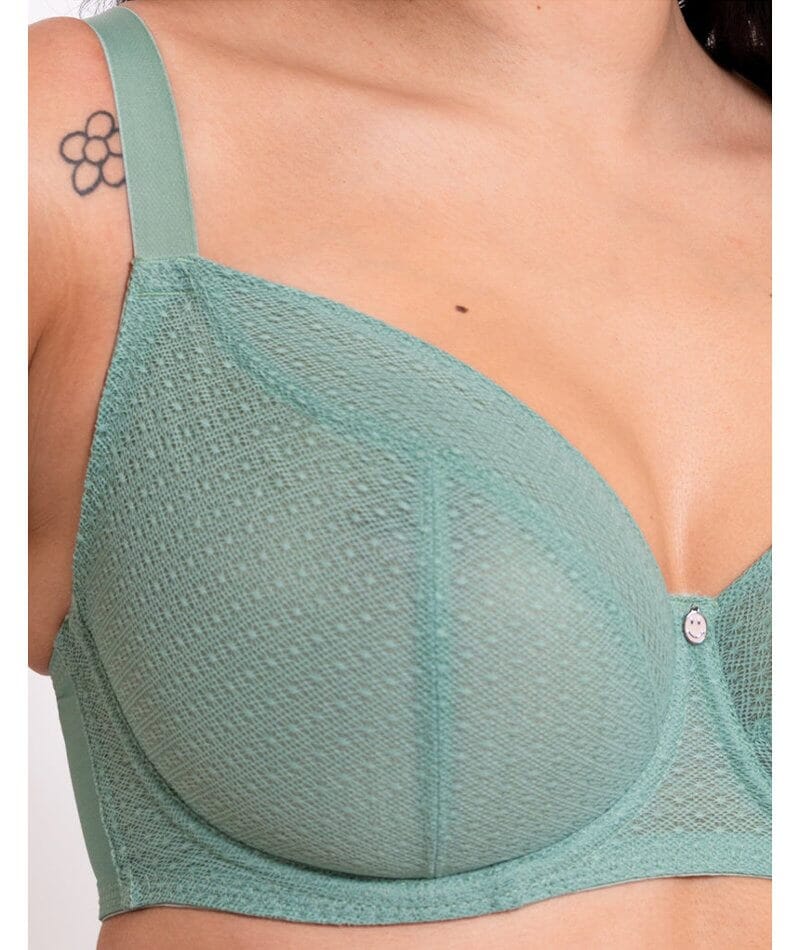 Curvy Kate Happy Boobs Balcony Bra - Sage Green Bras