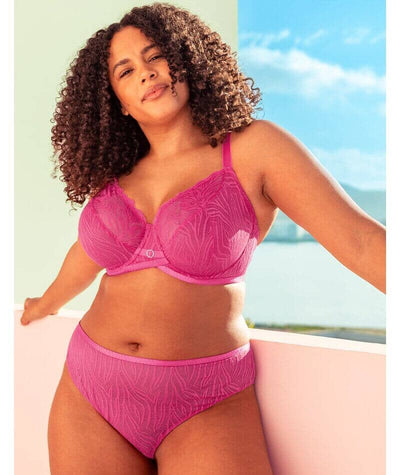 Curvy Kate Lace Daze Brazilian Brief - Lipstick Pink Knickers