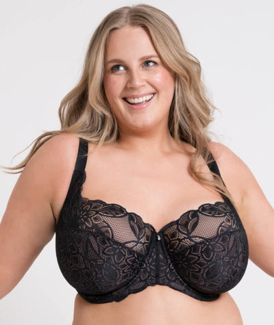 Curvy Kate Lovelace Full Cup Side Support Bra - Black/Taupe Bras
