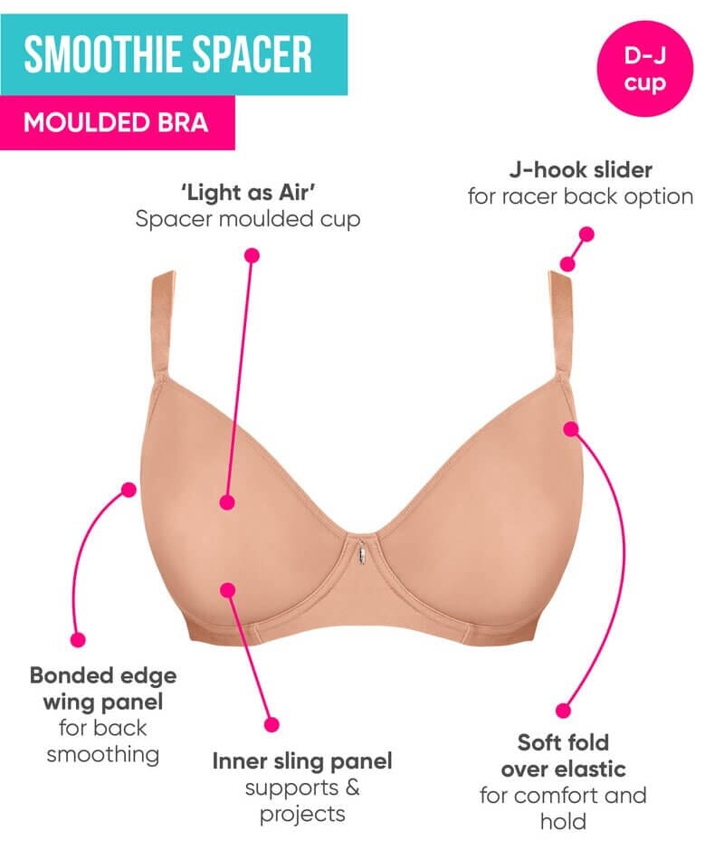 Curvy Kate Smoothie Spacer T-Shirt Plunge Bra - Black Bras