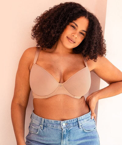 Curvy Kate Smoothie Spacer T-Shirt Plunge Bra - Latte Bras