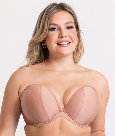 Curvy Kate Superhero Multiway Padded Plunge Bra - Latte Bras