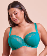Curvy Kate Wild One Balcony Bra - Teal Blue