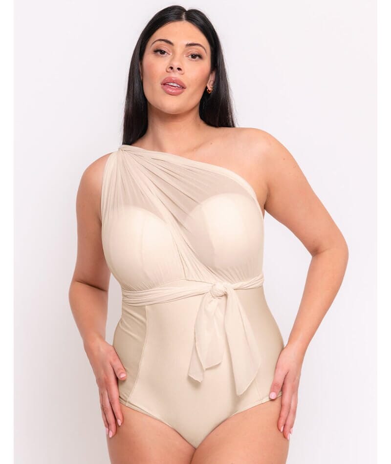 Curvy Kate Wrapsody Bandeau Swimsuit - Oyster Swim