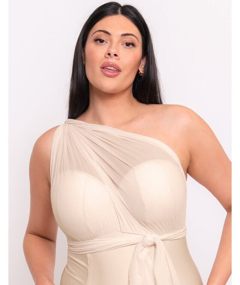 Curvy Kate Wrapsody Bandeau Swimsuit - Oyster Swim