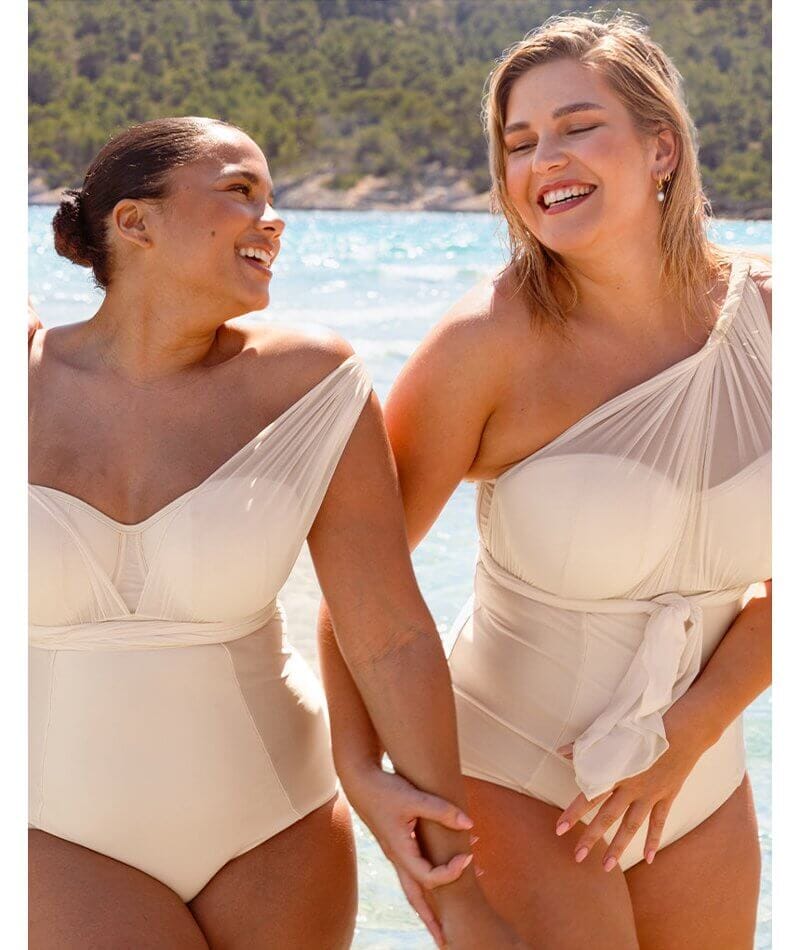 Curvy Kate Wrapsody Bandeau Swimsuit - Oyster Swim